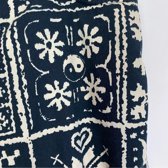 Vintage 90s Moschino Jeans Donna Flare Pants Womens Size 10 Patchwork Print - Picture 5 of 15